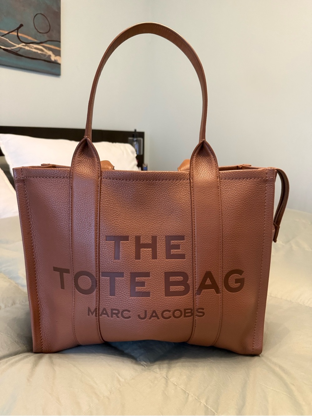 Marc Jacobs The Tote Bag Large Brown Pebbled Shoulder Tote